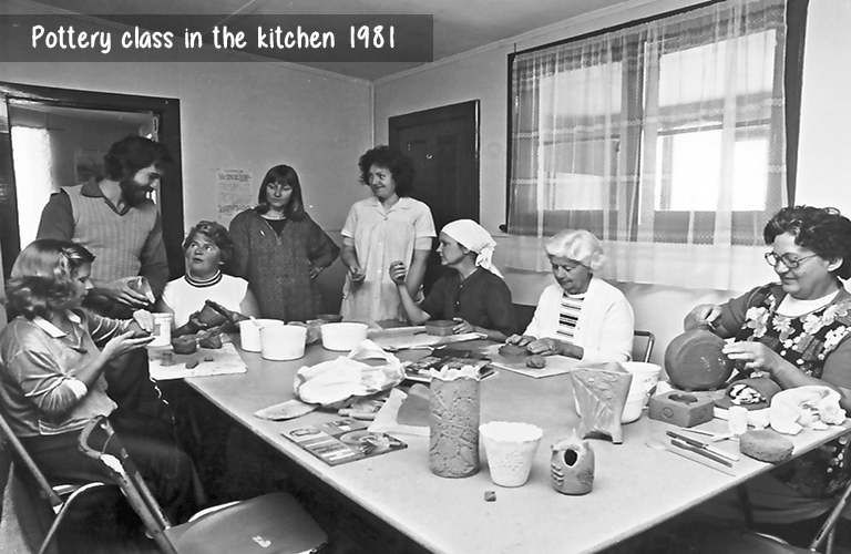 Pottery class in the kitchen 1981